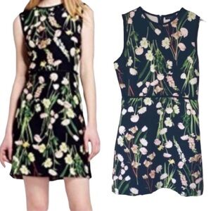 Victoria Beckham Scuba Green Floral Dress Size S